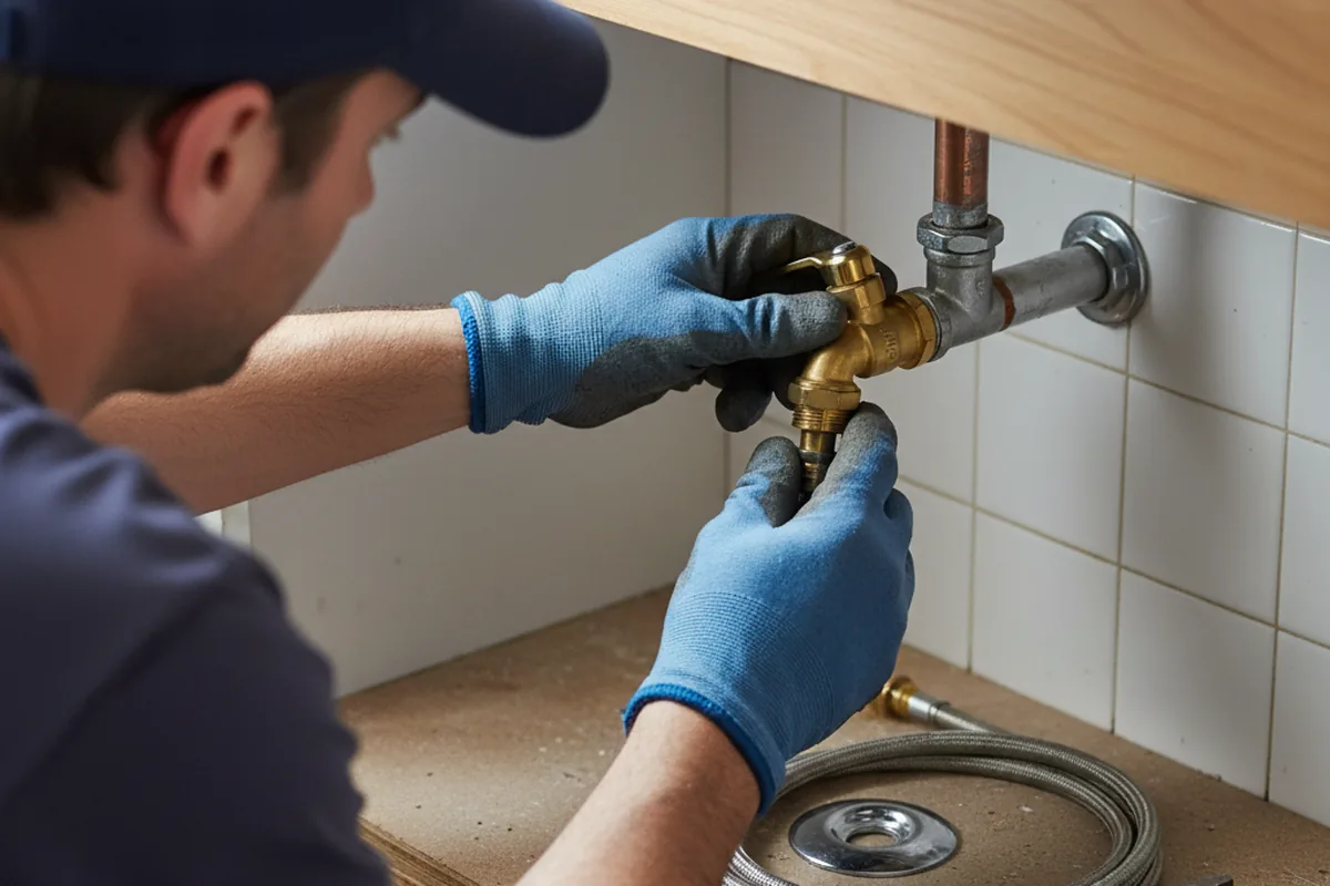 Shutoff valve and fitting work during Faucet and Fixture Repair in Sandy Ridge